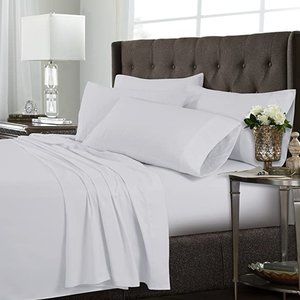 *CLEARANCE*  Tribeca Living Ultra-Soft Solid Deep Pocket 4PC Twin XL, White 0049